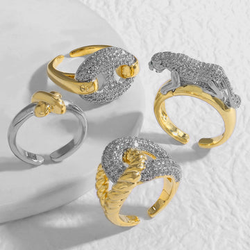 Ayah Dual-Tone Leopard Ring [43VT71MR]