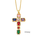 Ayva Zircon Cross Necklace [8N9HZ0FE]