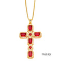 Ayva Zircon Cross Necklace [LTV8MVI8]