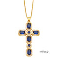 Ayva Zircon Cross Necklace [SY4PGL0J]
