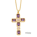 Ayva Zircon Cross Necklace [46P66ACB]