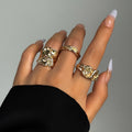 Azure Pleated Stack Rings [0EP06NFG]