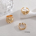 Azure Pleated Stack Rings [N0PSIG0J]