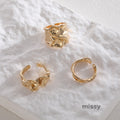Azure Pleated Stack Rings [HY7RWVKF]