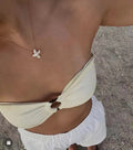 Baroque Pearl Cross Pendant Necklace [ARWSP0IV]