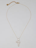 Baroque Pearl Cross Pendant Necklace [3V9DKG5L]