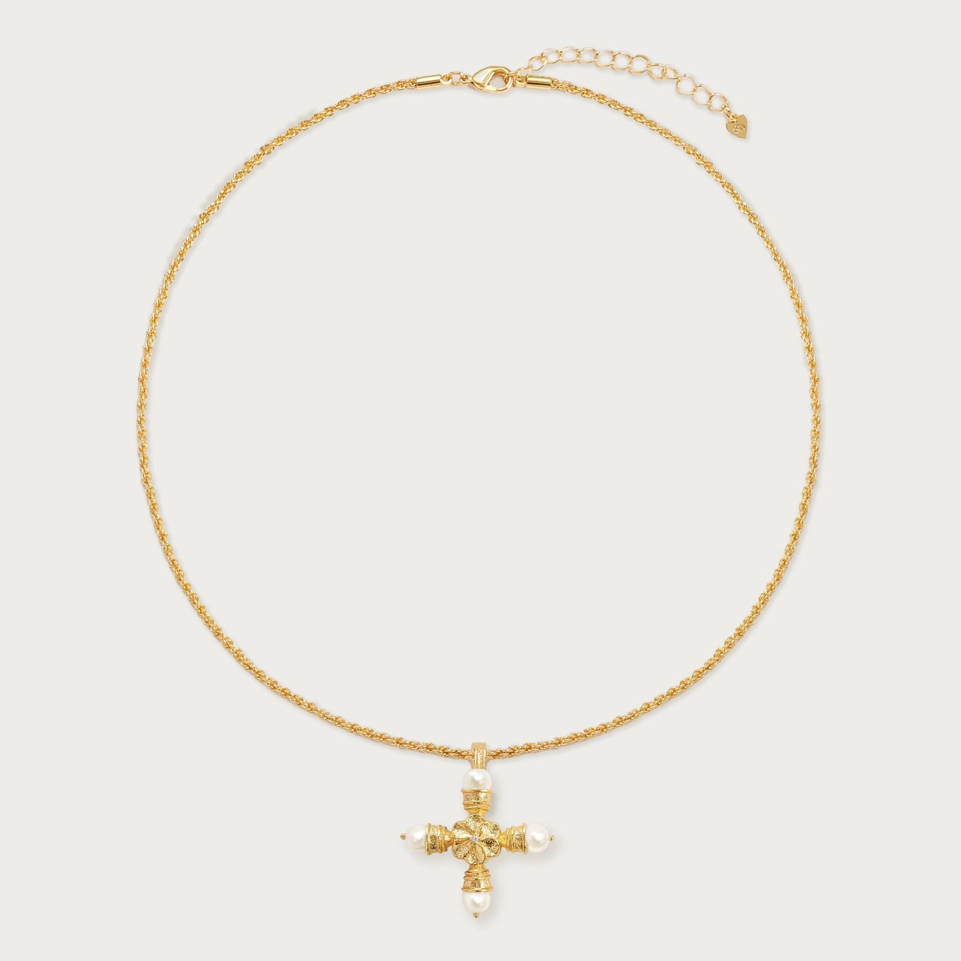 Baroque Pearl Cross Pendant Necklace [289NCSQQ]
