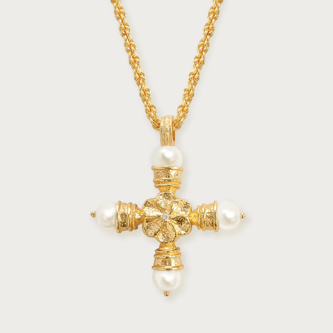 Baroque Pearl Cross Pendant Necklace [P0Y2V3AO]
