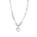 Baroque Pearl Heart Pendant Necklace [MYN5W582]