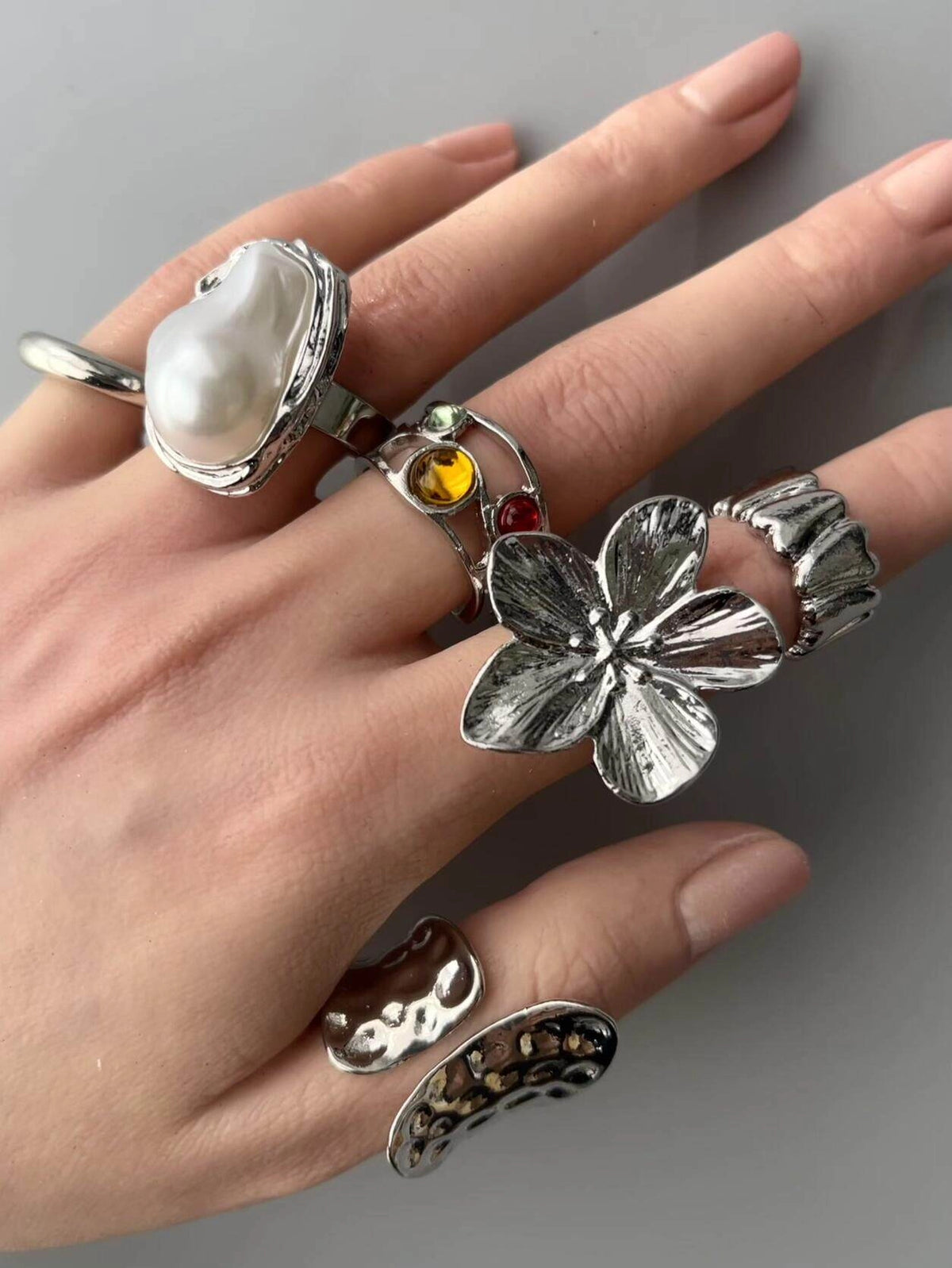Baroque Pearl Ring Set [2B23G310]