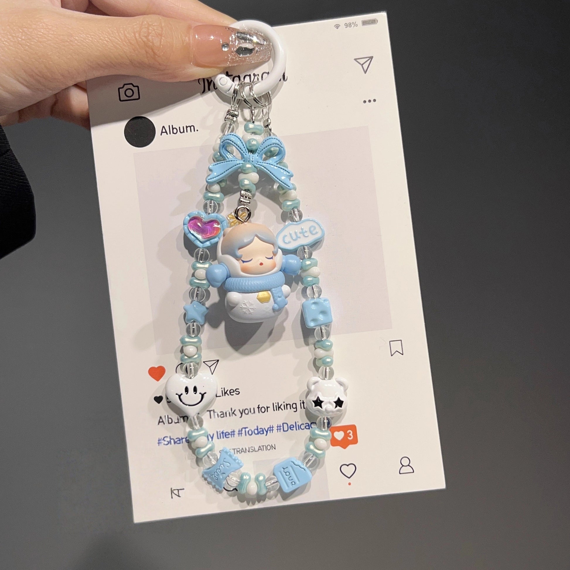 Beaded Angel Phone Charm [P2NCR80D]