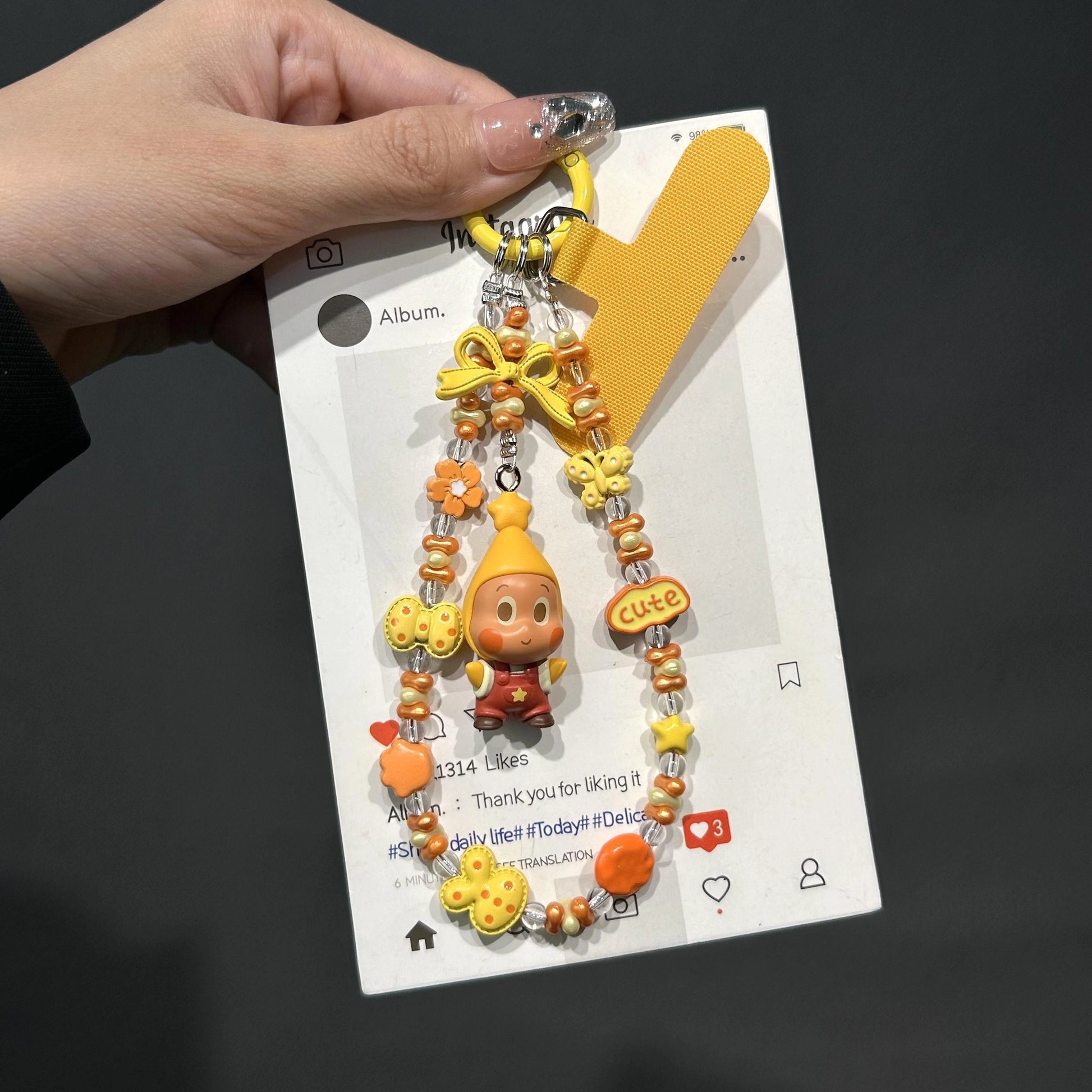 Beaded Angel Phone Charm [84R7OJII]