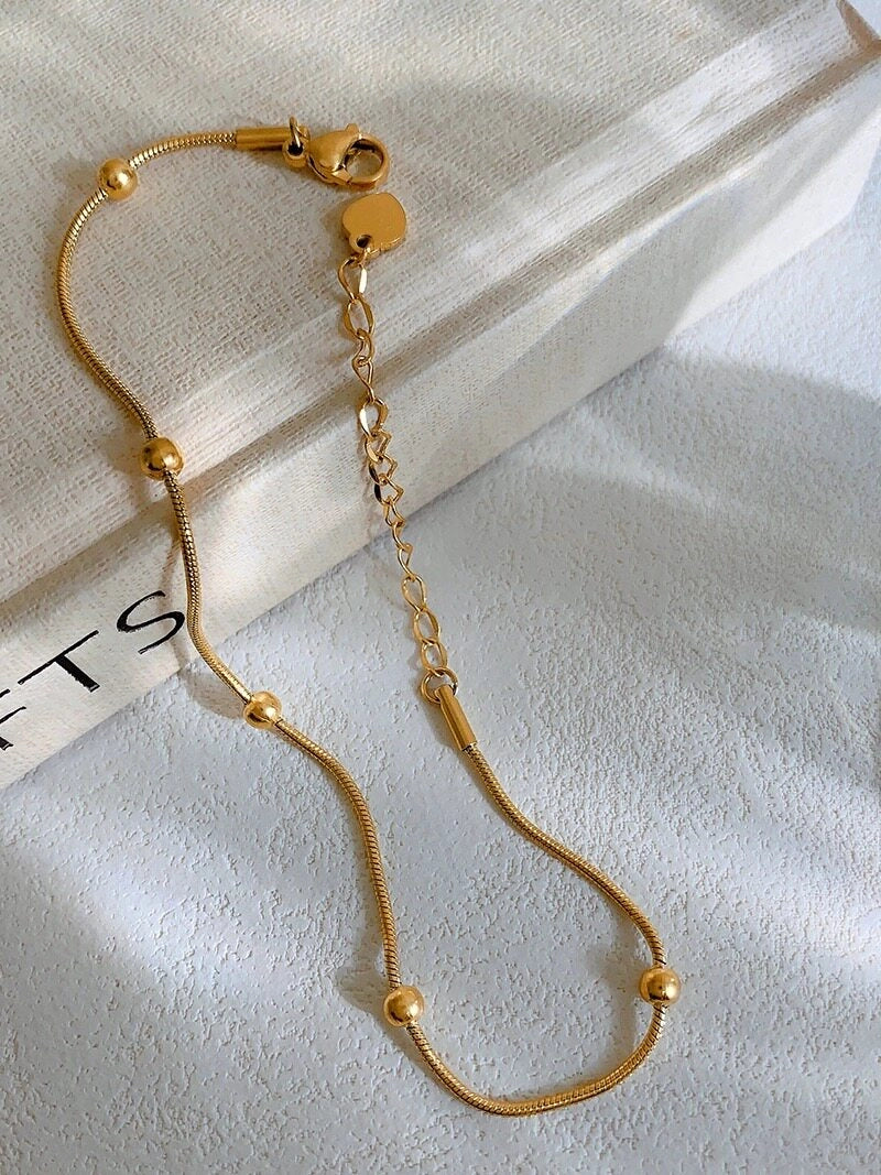 Beaded Chain Anklet [D544Q7YD]