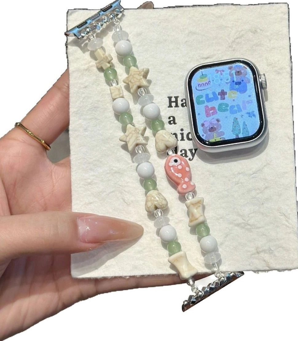 Beaded Fish Apple Watch Strap [1CCLR3ED]