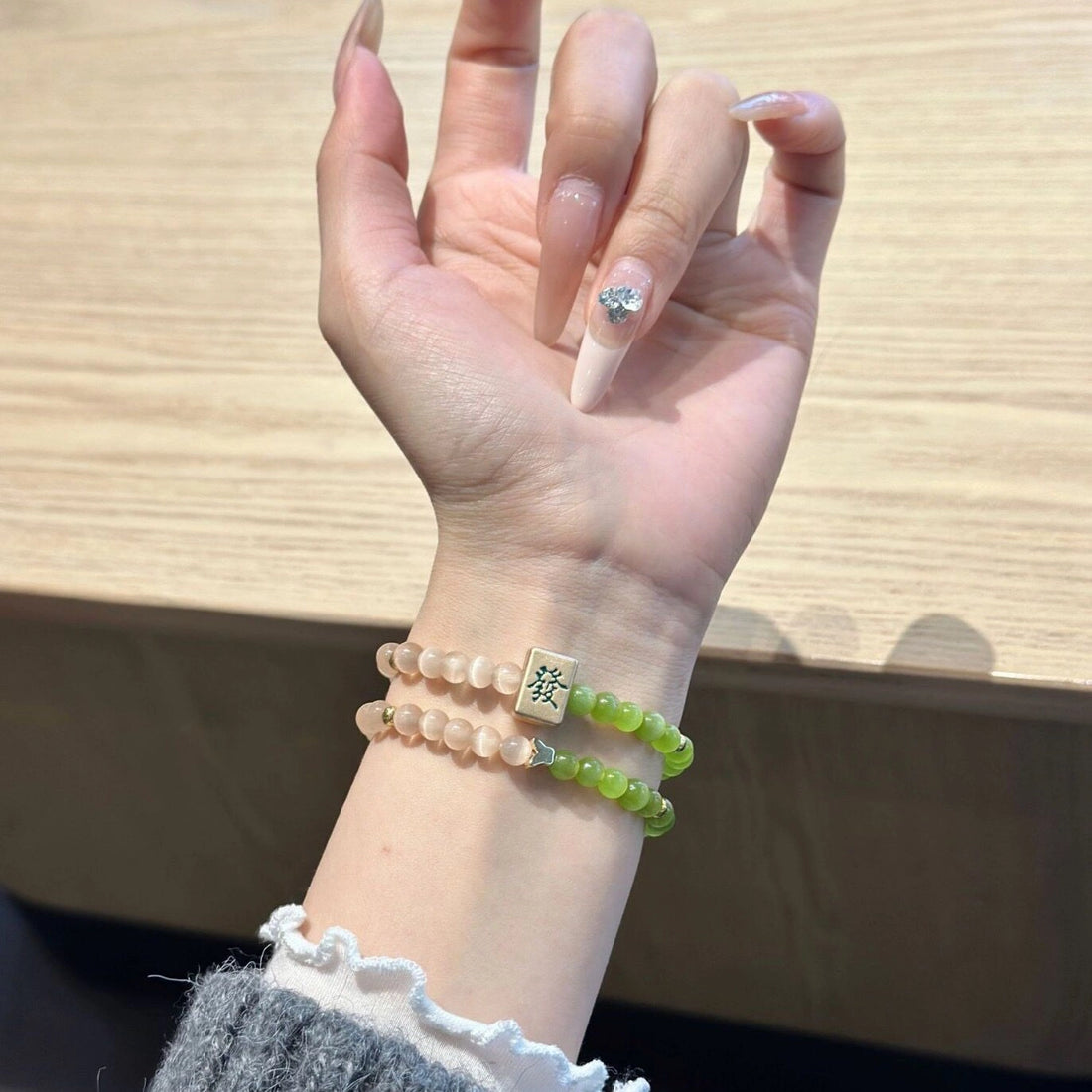 Beaded Natural Stone Apple Watch Strap [20VQDQMW]