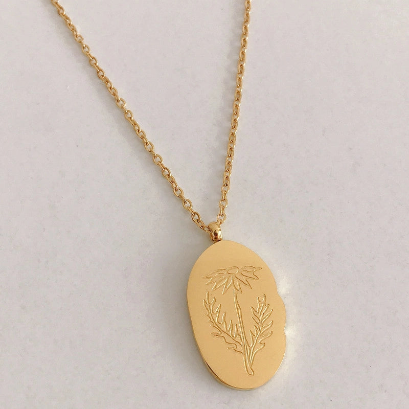 Birth Flower Pendant Necklace [YH9FRB62]