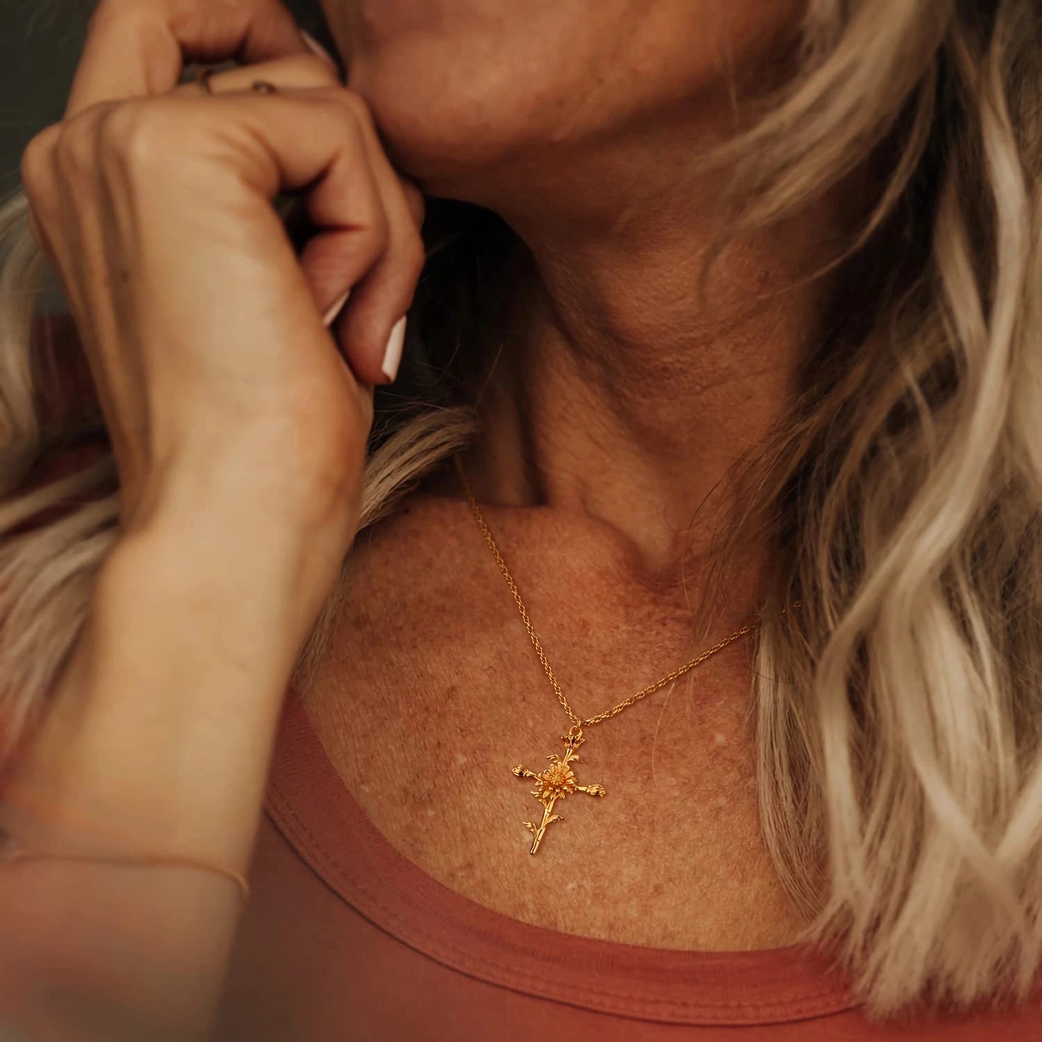 Birth Flower Pendant Necklace [97Q3M6NF]