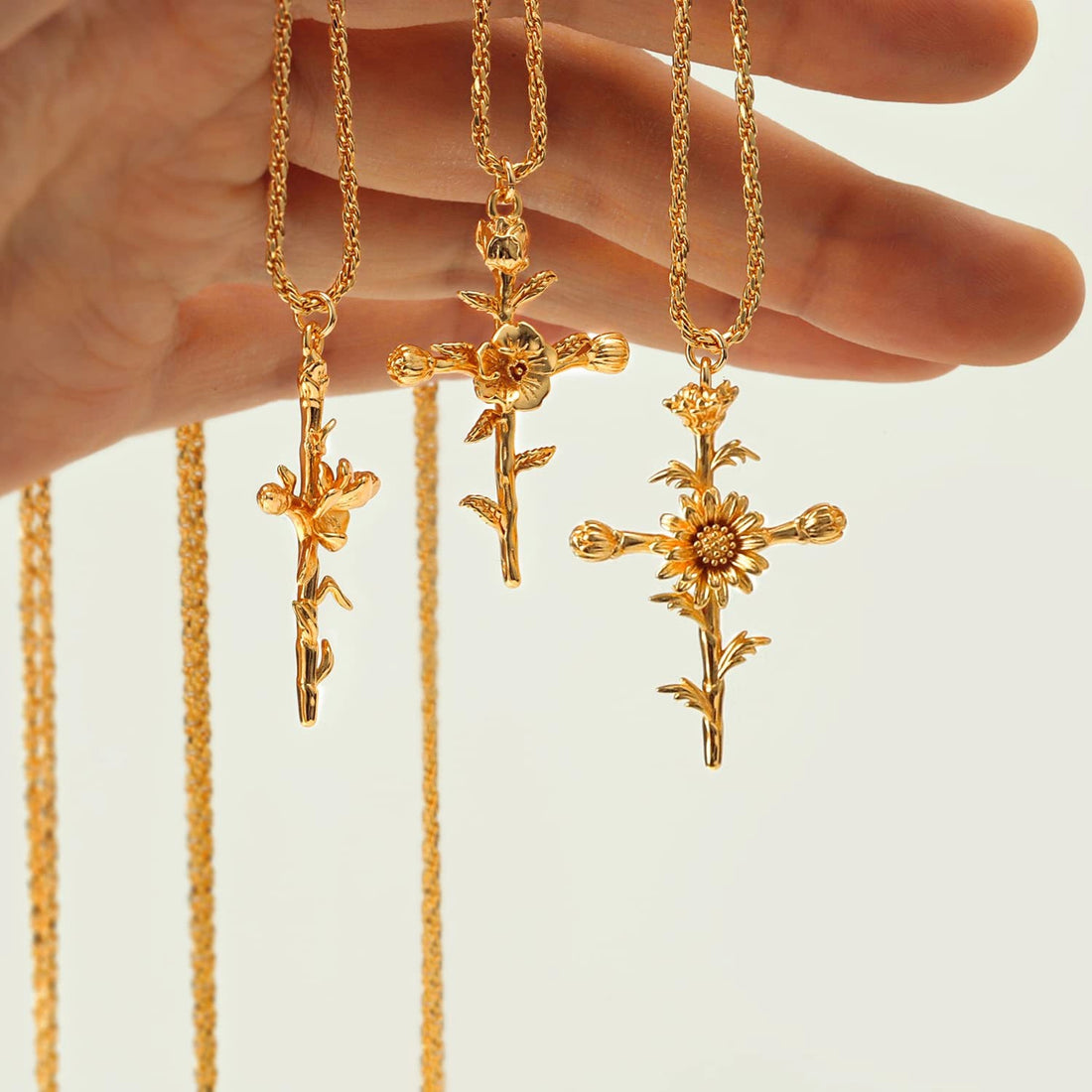 Birth Flower Pendant Necklace [IKJ14A86]