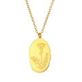 Birth Flower Pendant Necklace [HYVES3CG]
