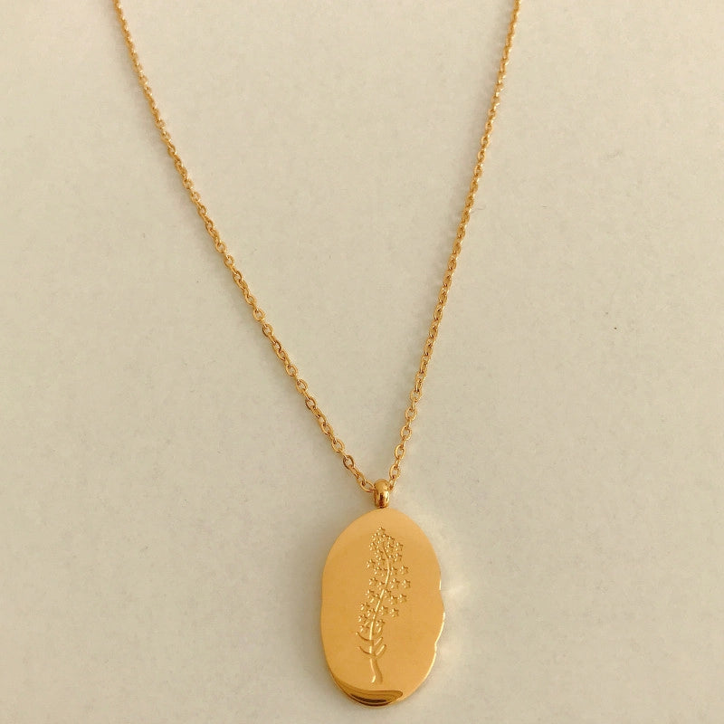 Birth Flower Pendant Necklace [B9G0PLQZ]