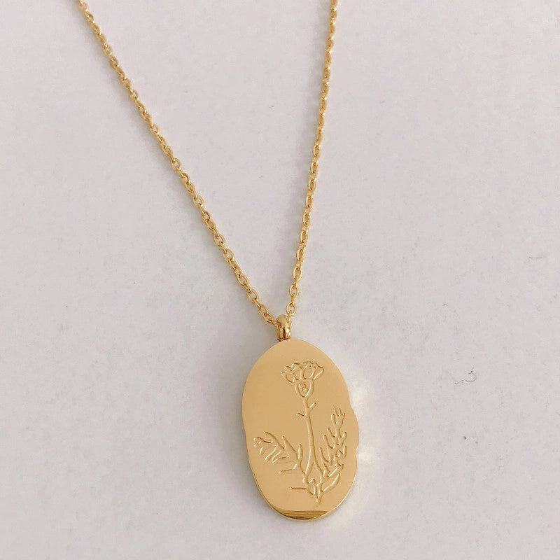 Birth Flower Pendant Necklace [MF0P5PAL]