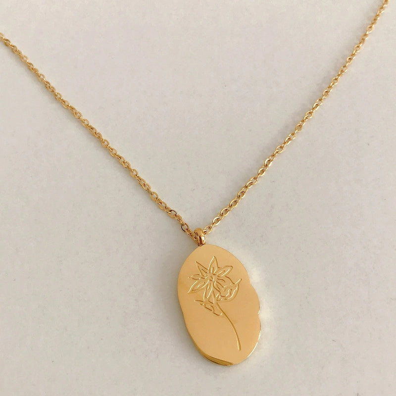 Birth Flower Pendant Necklace [9SW21VLA]