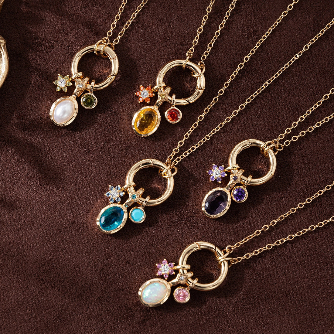 Birthstone Pendant Chain Necklace [FIT1BLTX]