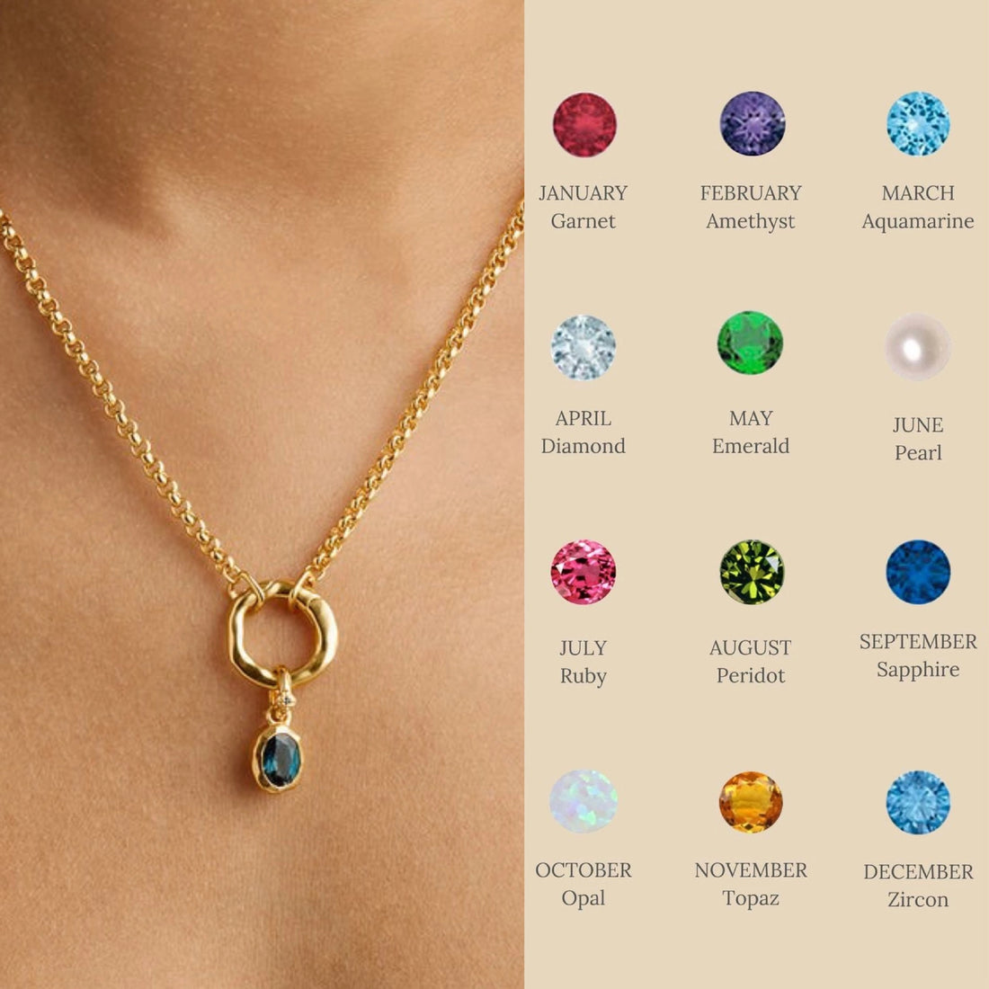 Birthstone Pendant Necklace [8LF6OFWB]