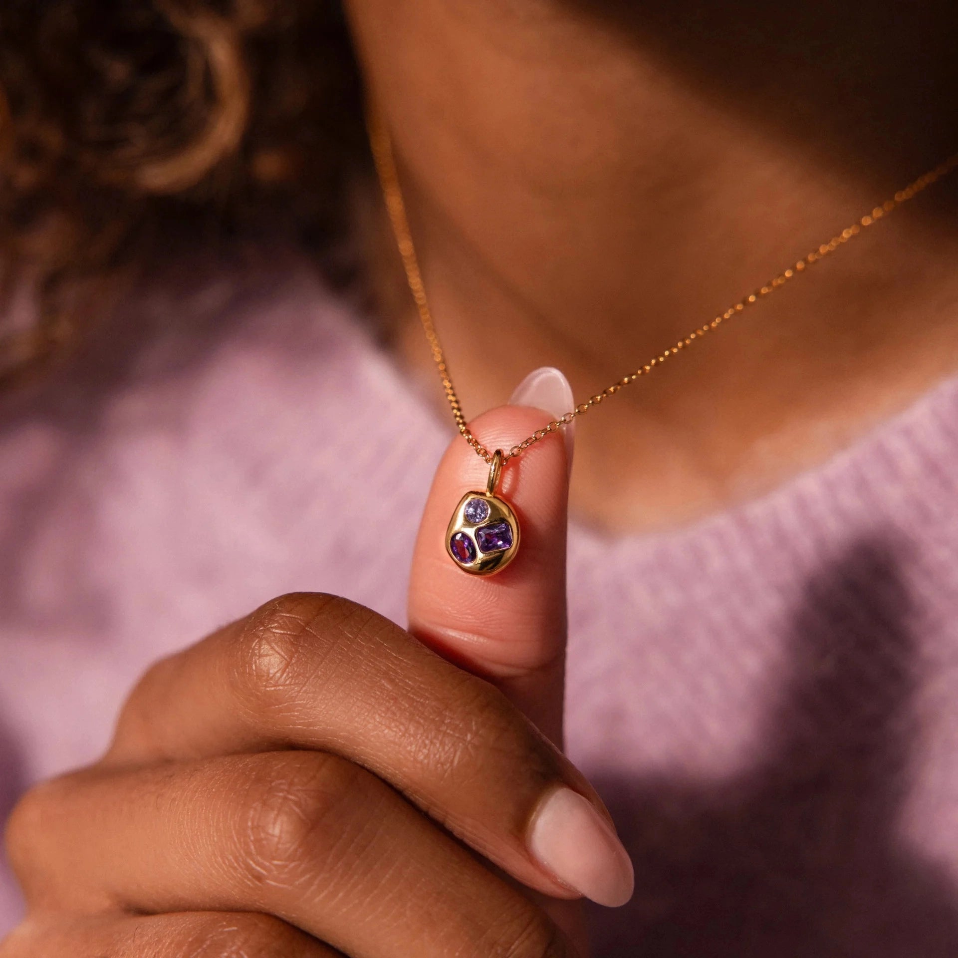 Birthstone Pendant Necklace [MNOJSQ91]