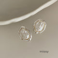 Blima Irregular Metal Pearl Earrings [DCDHLD9B]