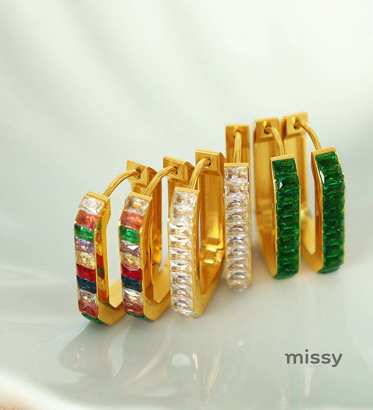 Blossom Geometric Zircon Hoops [ORKJ5CLS]