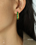 Blossom Geometric Zircon Hoops [LOL41QMD]