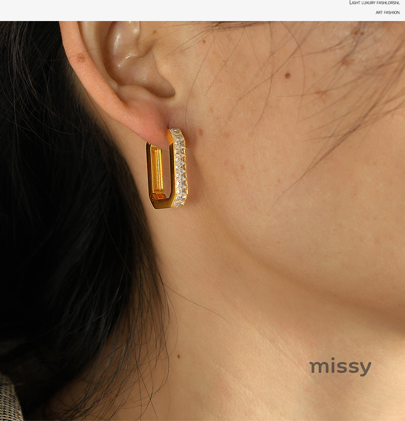 Blossom Geometric Zircon Hoops [M1ZXJY91]