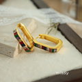 Blossom Geometric Zircon Hoops [QYCNG16G]