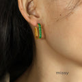 Blossom Geometric Zircon Hoops [PRTIGOV8]