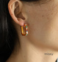 Blossom Geometric Zircon Hoops [ME18QCEG]