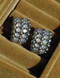 Braided C-Ring Zircon Earrings [LR1695WT]