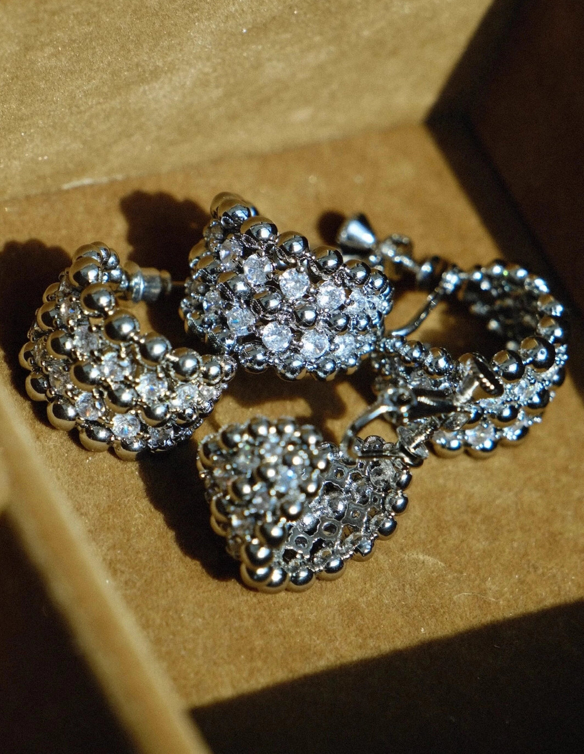 Braided C-Ring Zircon Earrings [AWOSH629]
