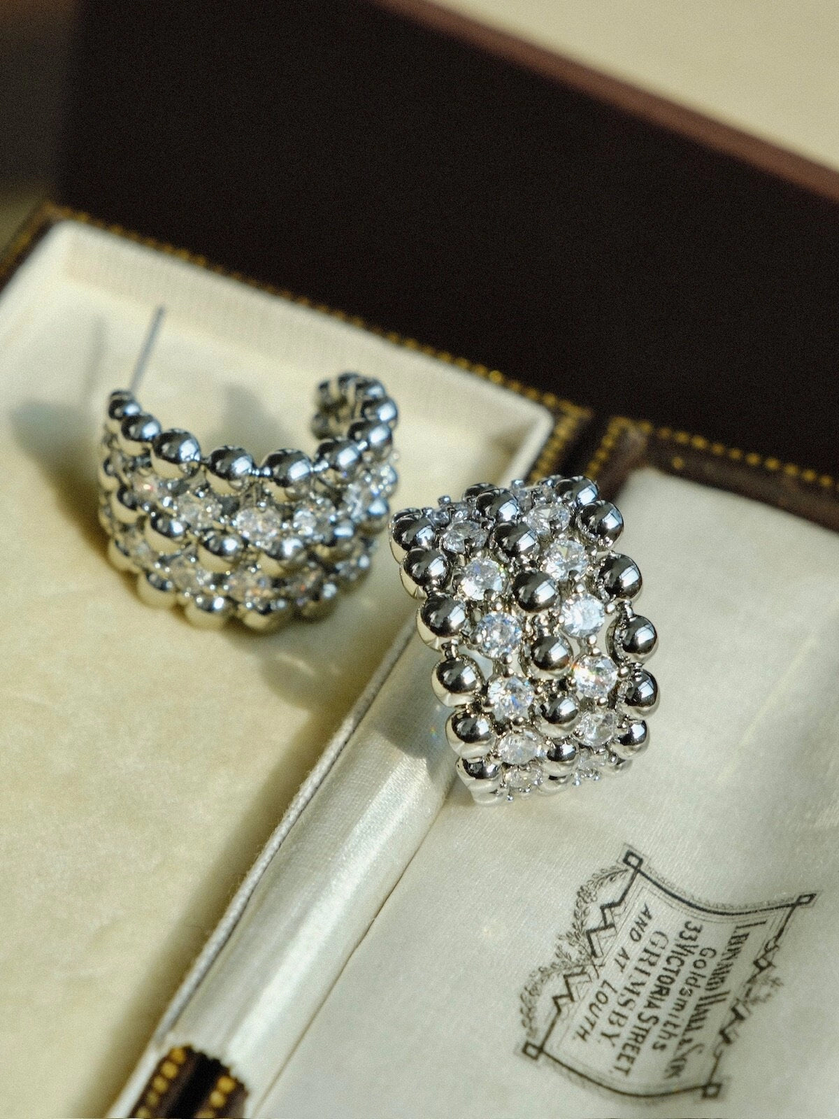 Braided C-Ring Zircon Earrings [P0RPHQOK]