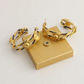 Braided Rope Sunflower Hoop Earrings [8PDEGB96]