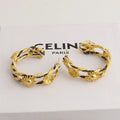 Braided Rope Sunflower Hoop Earrings [HD6F4K56]