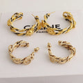 Braided Rope Sunflower Hoop Earrings [9KU3W356]