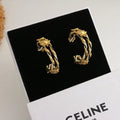 Braided Rope Sunflower Hoop Earrings [3HU21HL2]