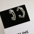 Braided Rope Sunflower Hoop Earrings [NQIWGBVX]