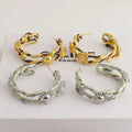 Braided Rope Sunflower Hoop Earrings [OHUDNZPT]