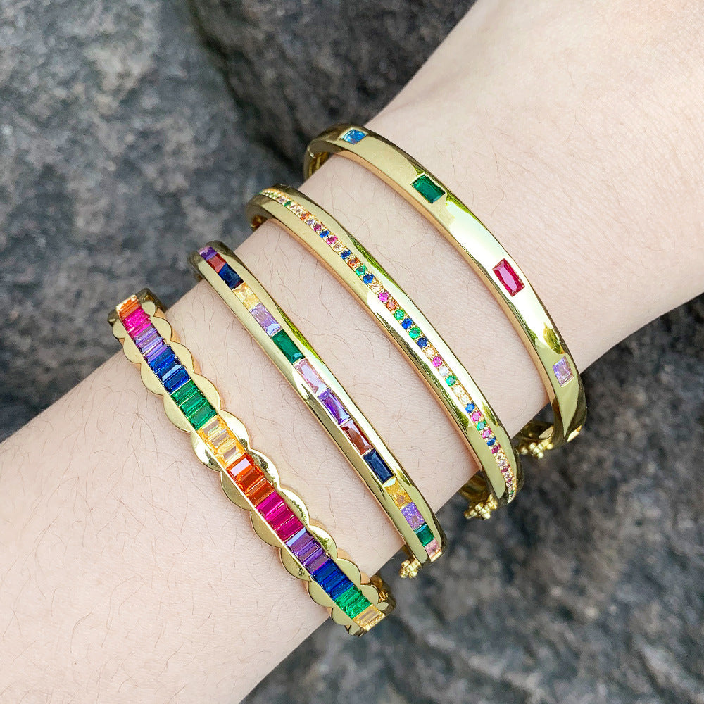 Bralynn Geometric Zircon Bangle [YDPJDS06]