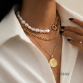 Brayla Layered Cameo Necklace [S6P83YJM]