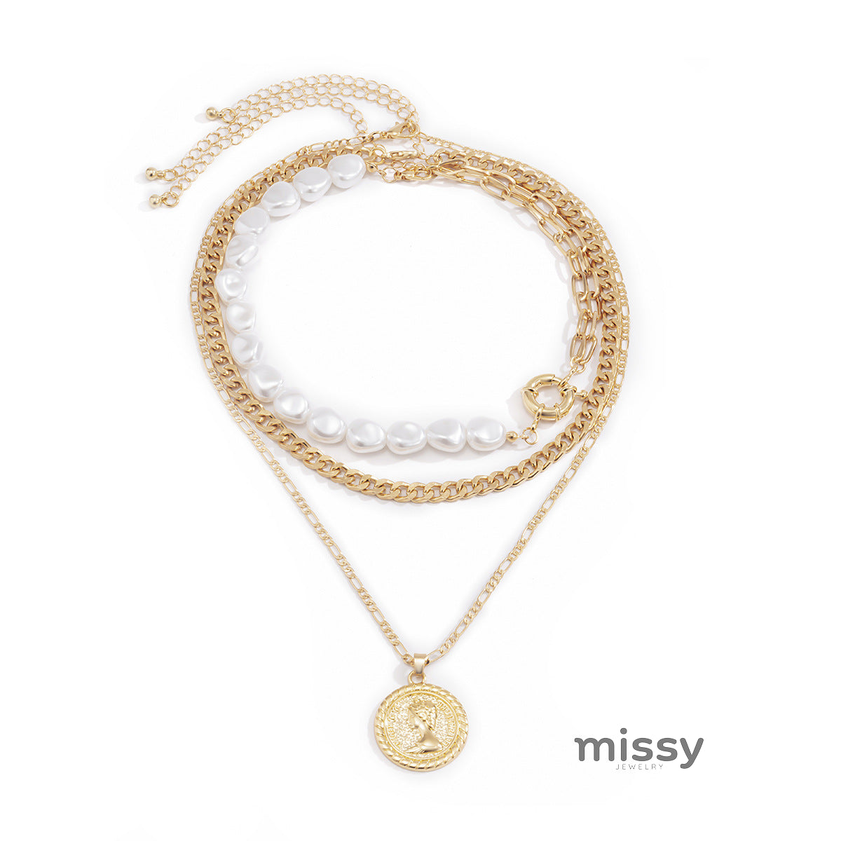 Brayla Layered Cameo Necklace [MWHZ7JJF]