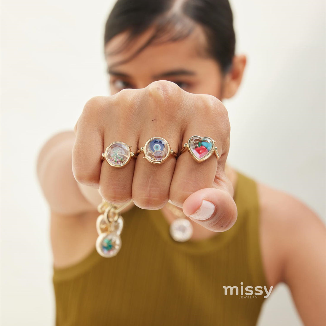 Bridgett Interchangeable Charm Ring [949M7M65]