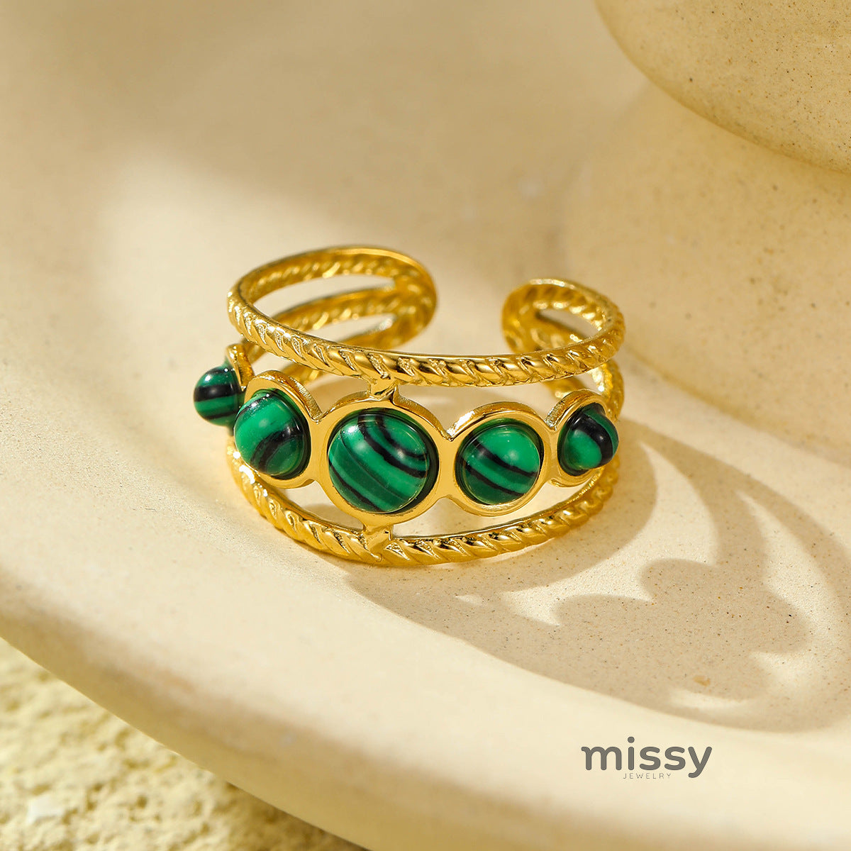 Brinlee Gemstone Open Ring [3MKDM6OA]